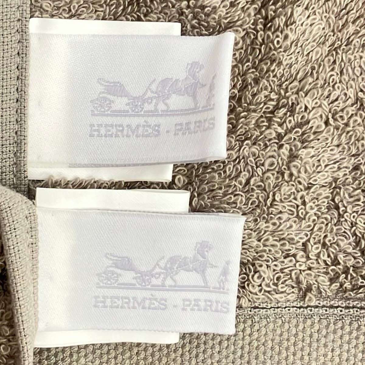 HERMES(エルメス) 小物 グレー フェイスタオル、ハンドタオルセット