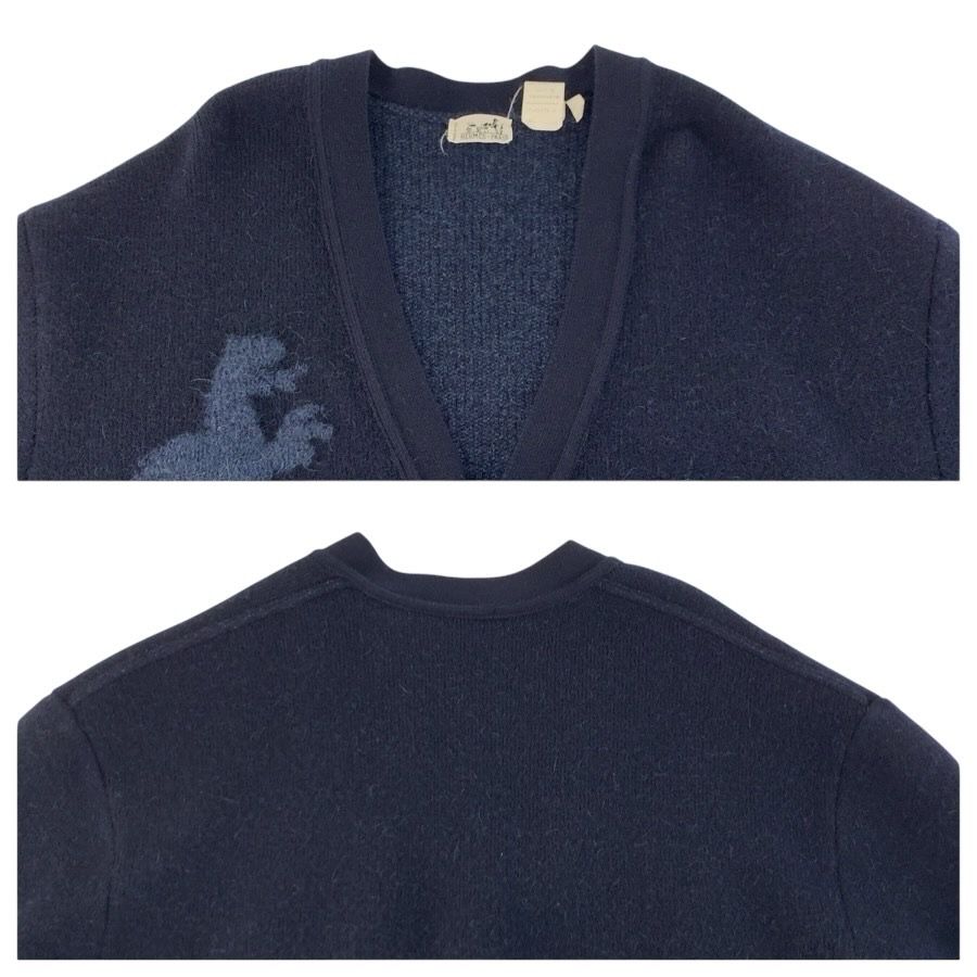 美品 HERMES エルメス ドラゴン サイズM ネイビー ウール/ポリウレタン