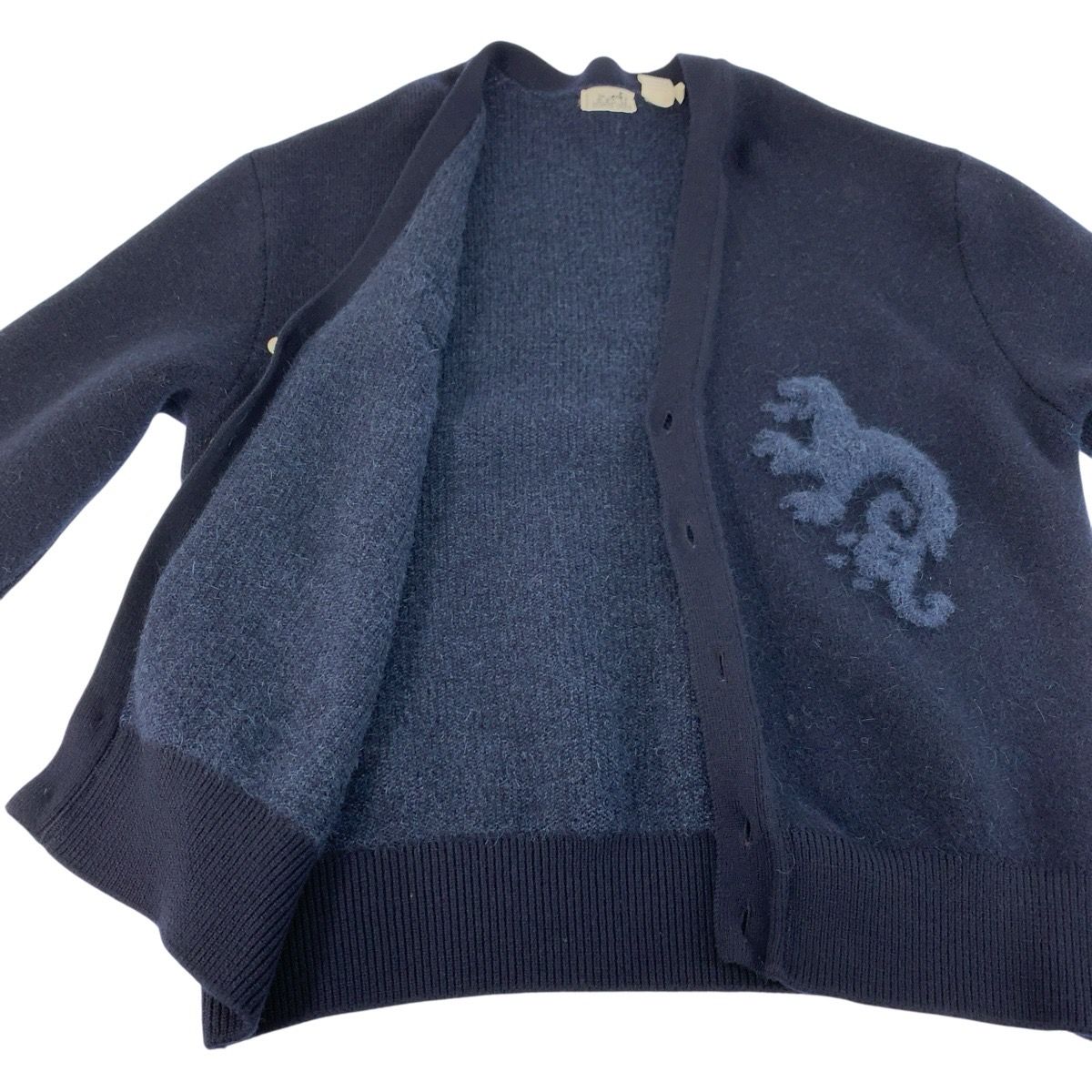 美品 HERMES エルメス ドラゴン サイズM ネイビー ウール/ポリウレタン