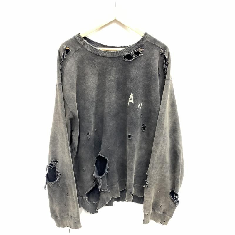 中古】ANCELLM CRASH UNEVEN OVER SWEAT SHIRT サイズ2 ANC-CT65