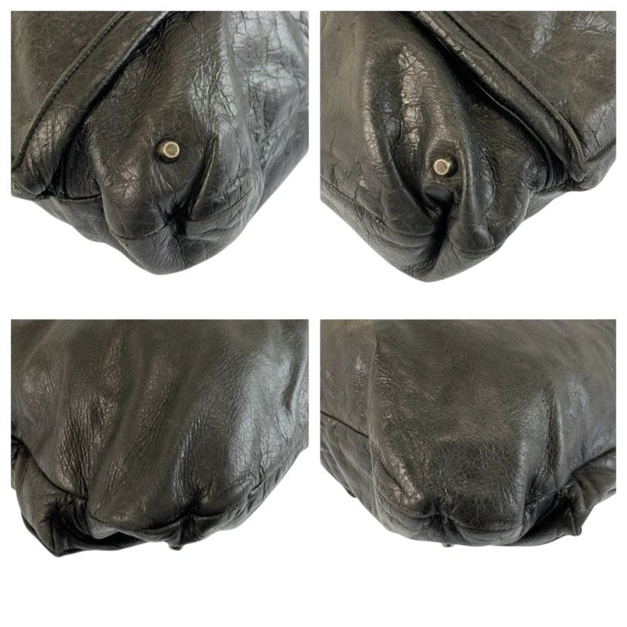 美品 BALENCIAGA バレンシアガ クラシックスクエア ブラック 黒 レザー