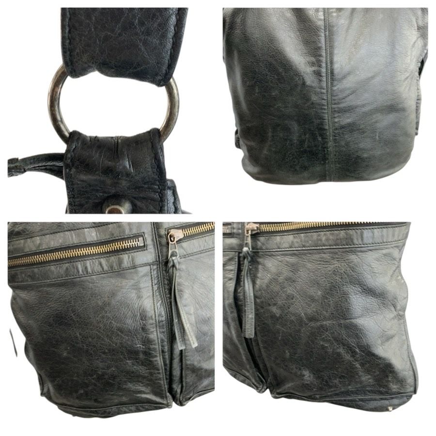 美品 BALENCIAGA バレンシアガ クラシックスクエア ブラック 黒 レザー