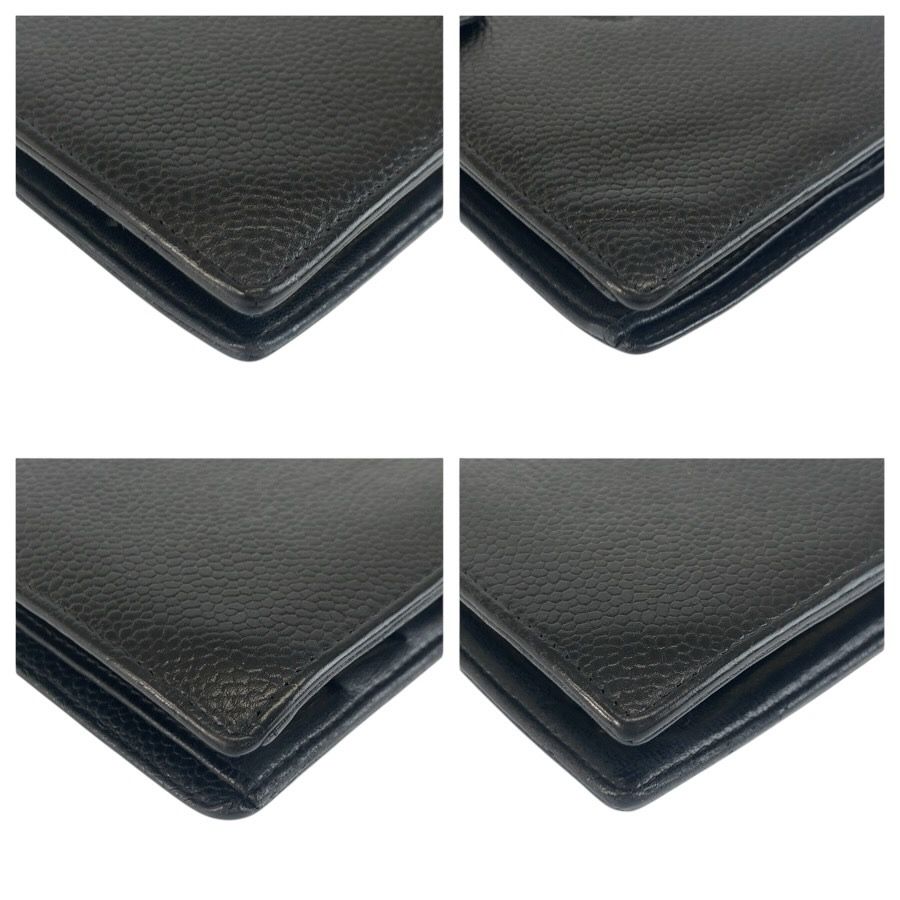 CHANEL 黒 レザー 長財布 認証カード付き 美品 CHANEL シャネル ココマーク ブラック 黒 ゴールド金具 レザー 長