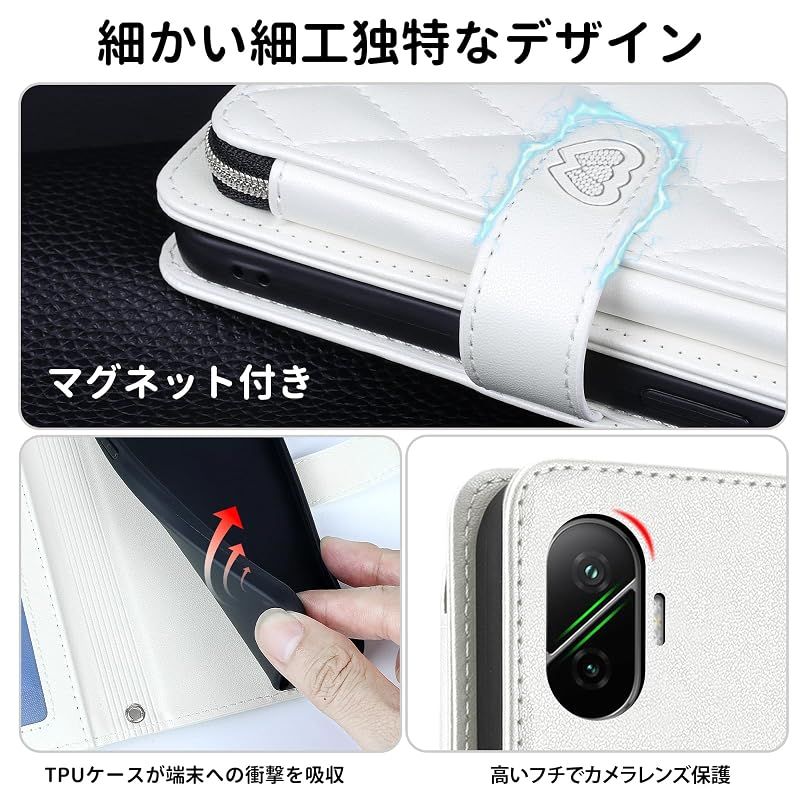 新品】 【Succtopy】適用のXiaomi POCO F7 ケース 手帳型 ショルダー 
