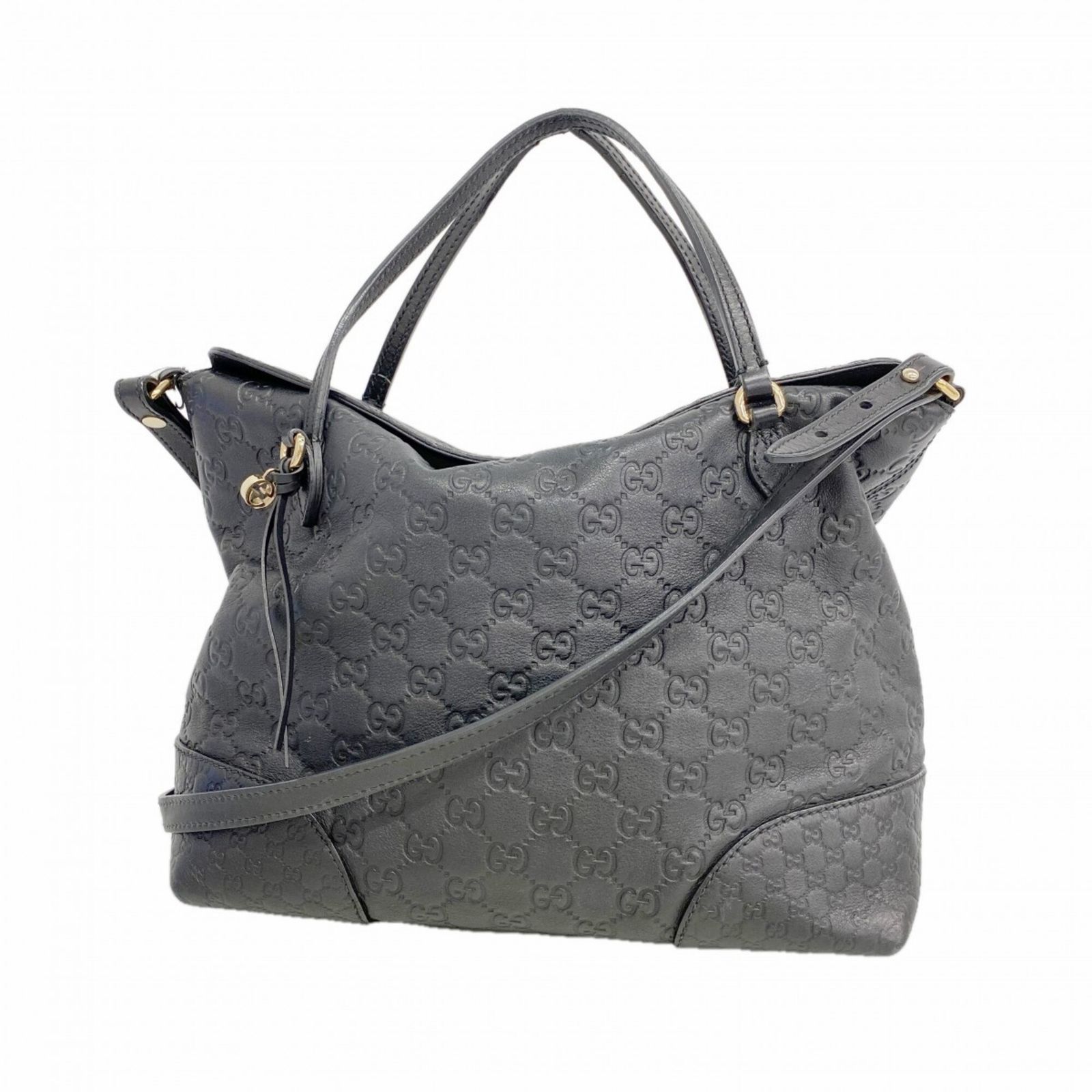 グッチ(Gucci) グッチ ハンドバッグ グッチシマ 353120 レザー ブラック シャンパン 2wayバッグレディース OP009086