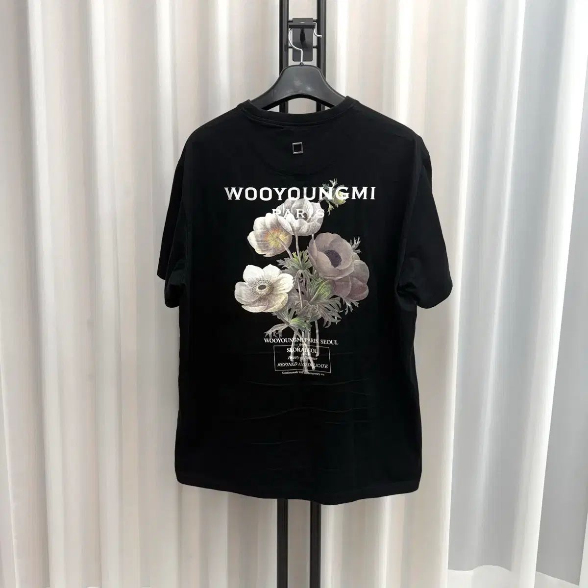 52 WOOYOUNGMI ウーヨンミ フラワー 半袖 ブラック