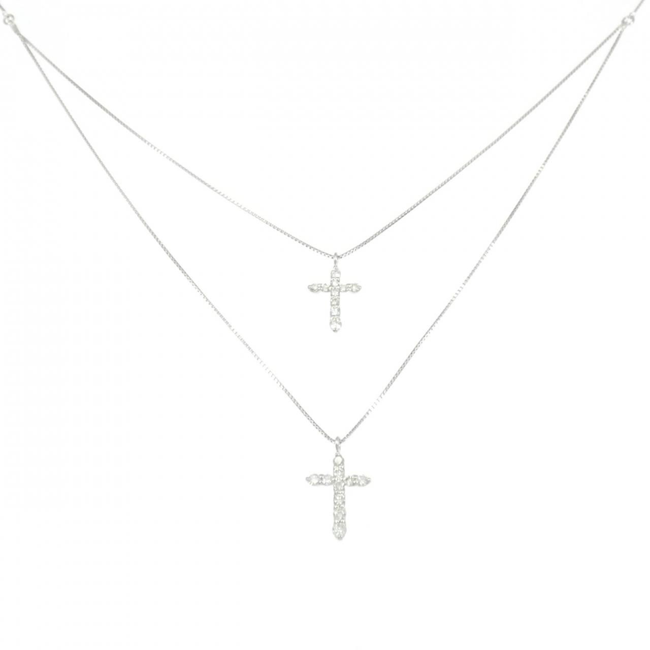 PT900/PT850 クロス ダイヤモンド ネックレス 0.50CT