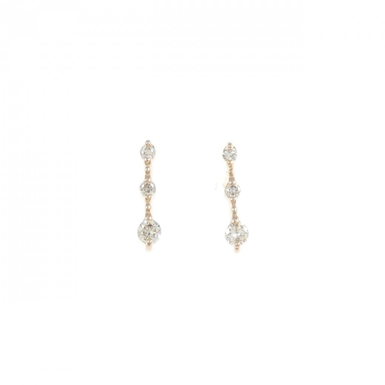 K18PG ダイヤモンド ピアス 0.10CT