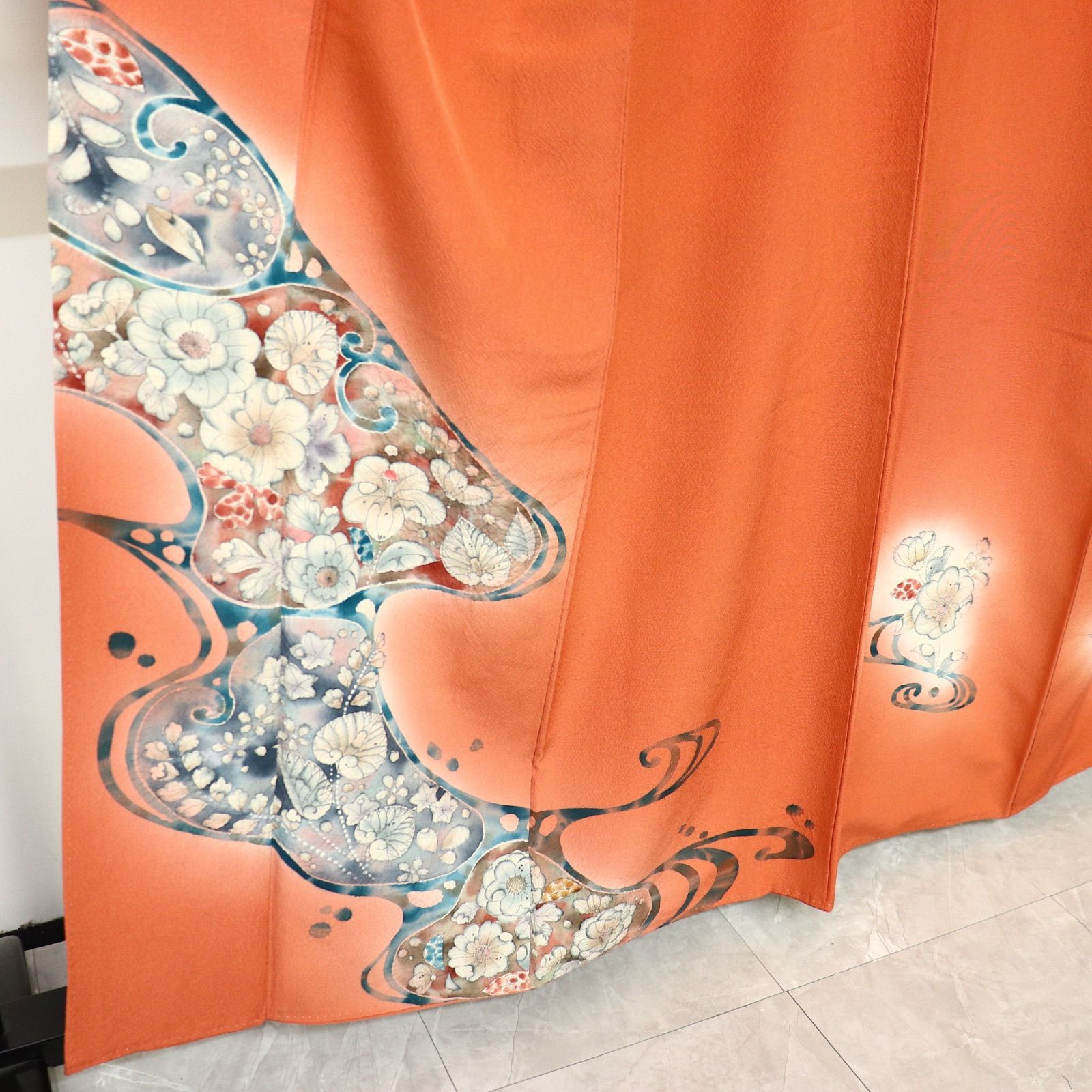 正絹 辻ヶ花 訪問着 付下げ 逸品 広襟 - メルカリ