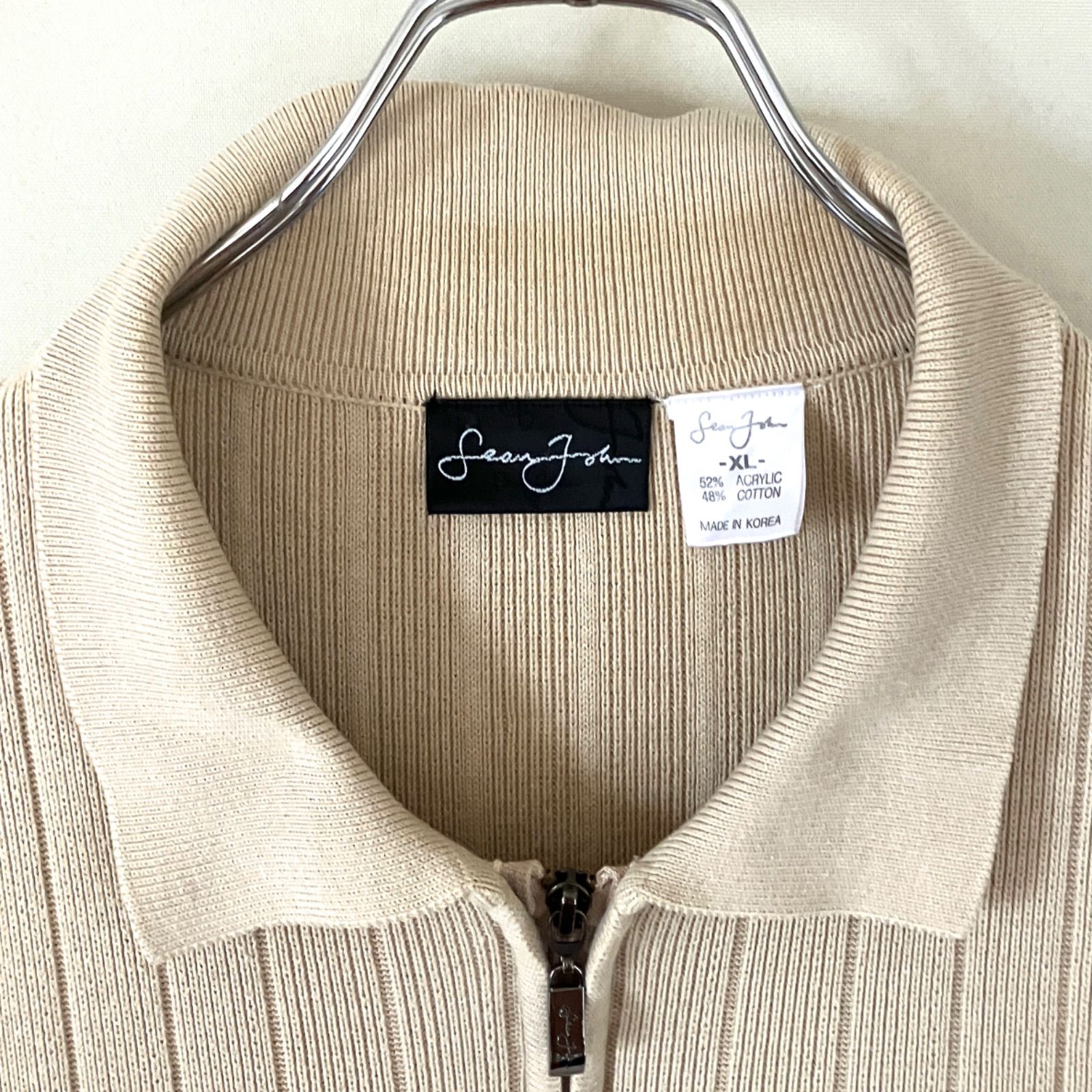 Y2K☆ショーンジョン Sean John☆アクリルコットンニットポロシャツ
