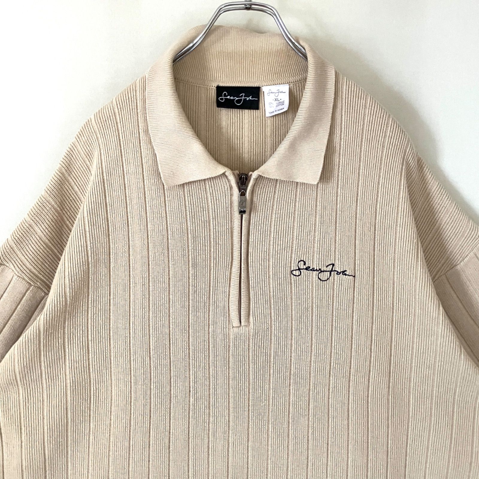 Y2K☆ショーンジョン Sean John☆アクリルコットンニットポロシャツ