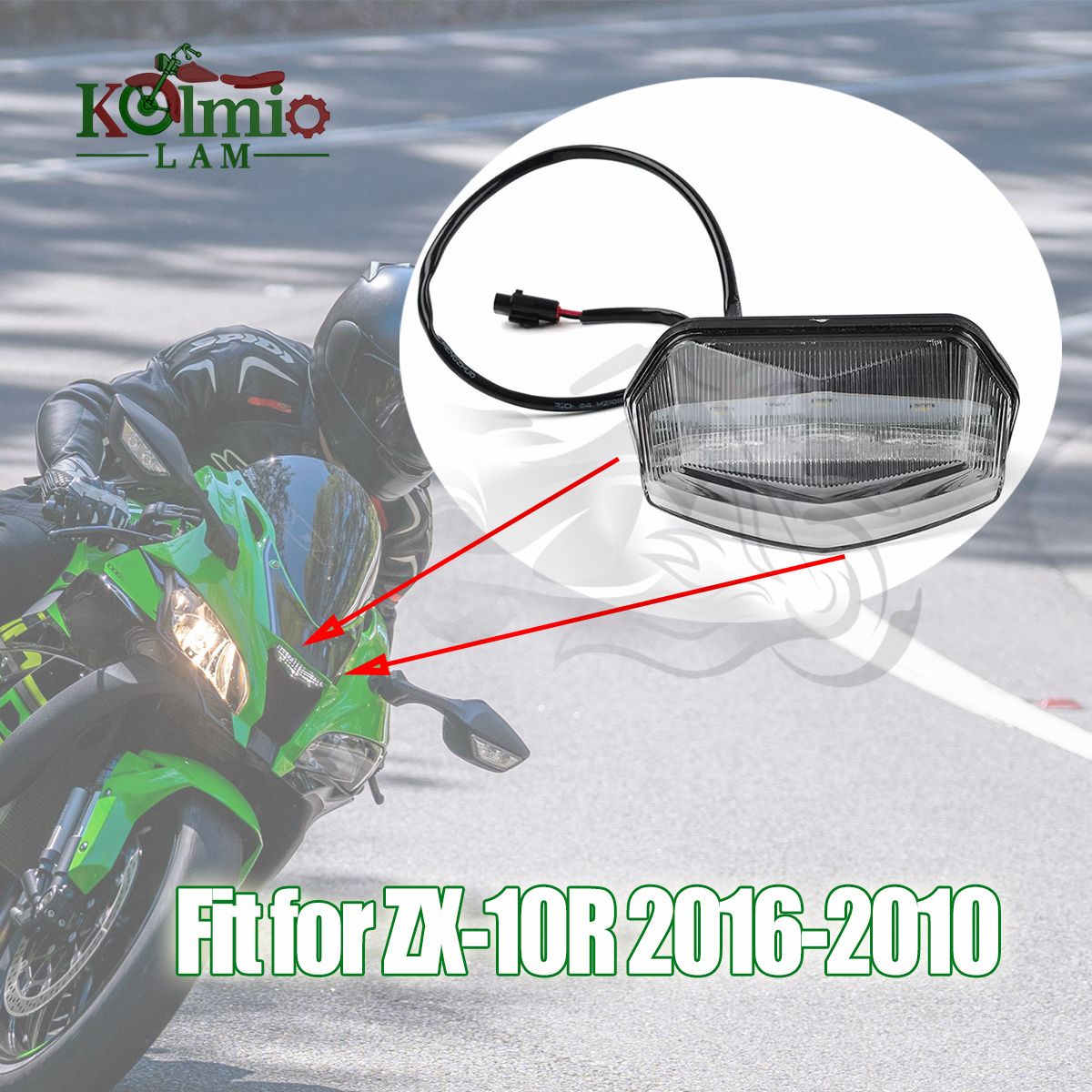 2011-2020年式カワサキZX-10R ZX10Rフロントヘッドライトフォグ装飾