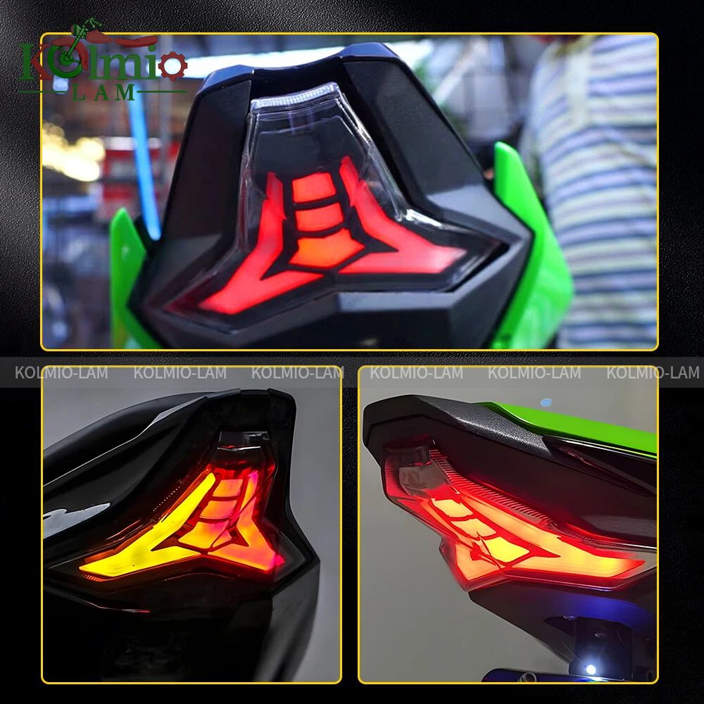 2018-2024 ZX6R ZX-6R ZX-10R Ninja 400 Z400用LEDテールライト、一