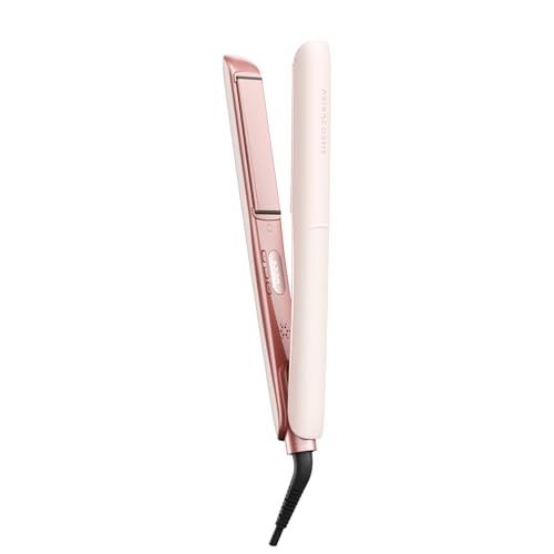 ヘアアイロン ストレート 25mm ストレートナー 140℃?220℃の9段階温度調節 立ち上げ最短約8秒 痛まない ヘアケア 海外対応 マイナスイオン デジタル表示 自動電源オフ プロ仕様 機内持ち込み ポーチ付き プレゼント レディース ピンクpms