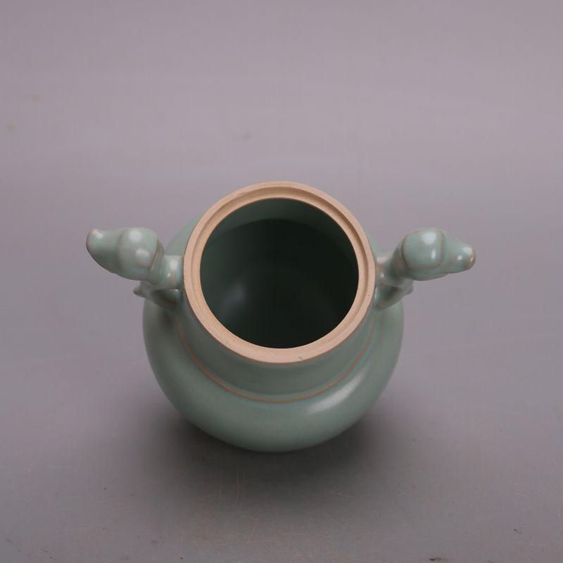仏事用香炉中国 汝窯 青磁 香炉 陶器 陶芸 香道具 仏具 官窯 青釉 工芸