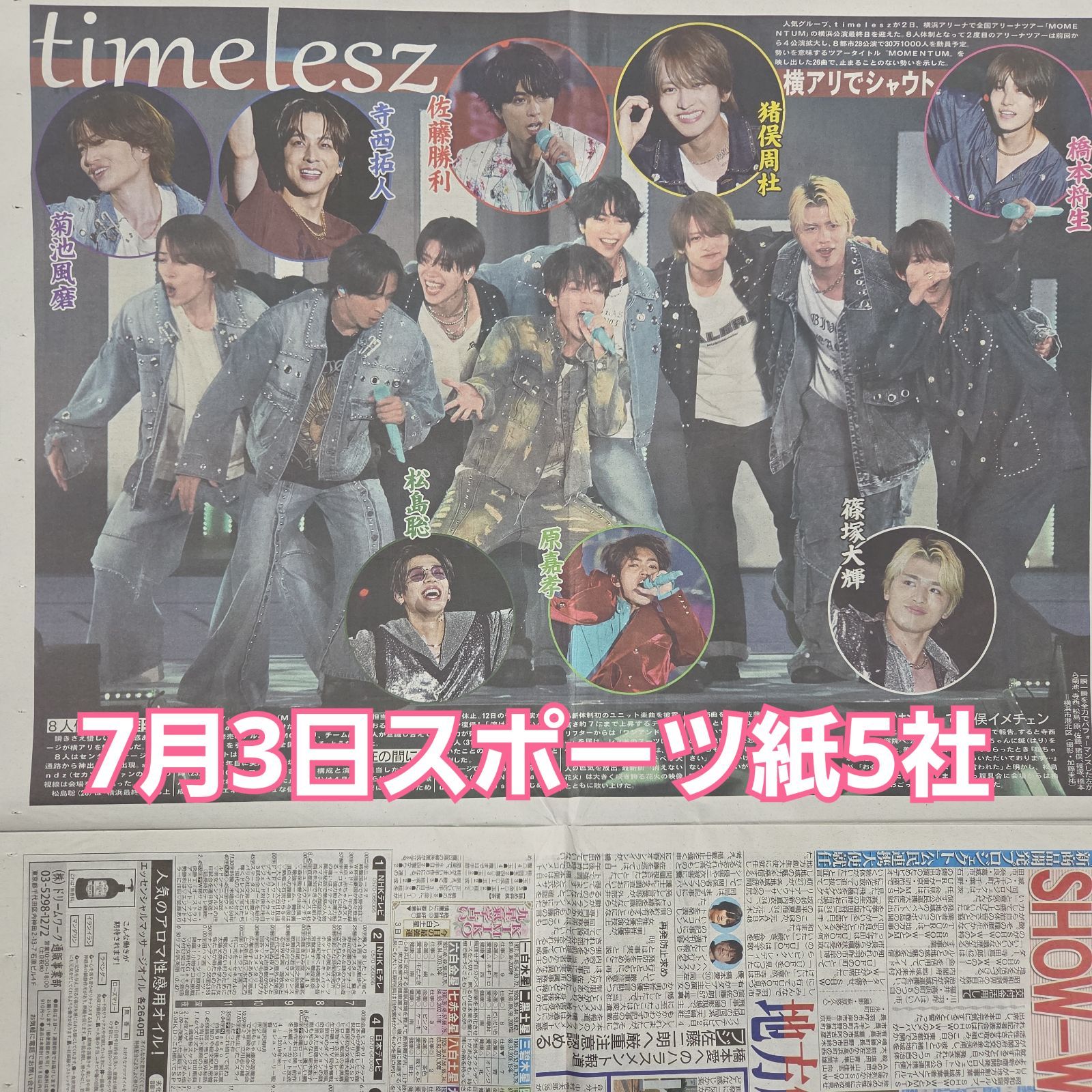 匿名配送！送料込み！ 7月3日 朝刊 スポーツ紙全5社 - メルカリ