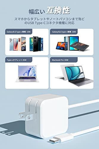 Macbook Pro 充電器 交換用 70W ノートPC 充電器 小型 Type-C PD対応