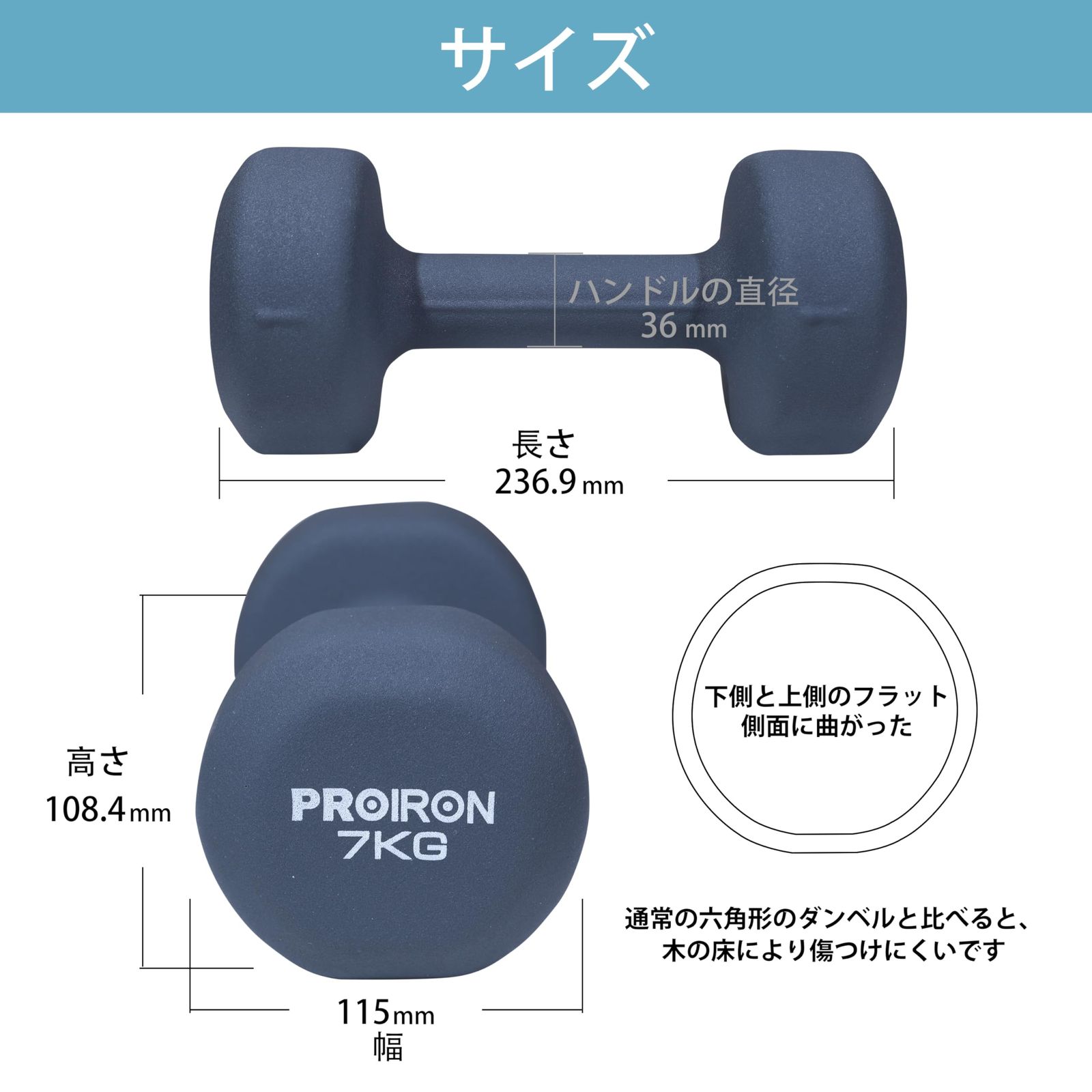 新品 PROIRON ダンベル 7kg 2個セット ダンベルセット 7キロソフト