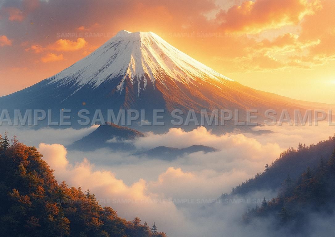 AIアート】【幸運を招く】金運上昇 縁起物 富士山 開運アート 風景画