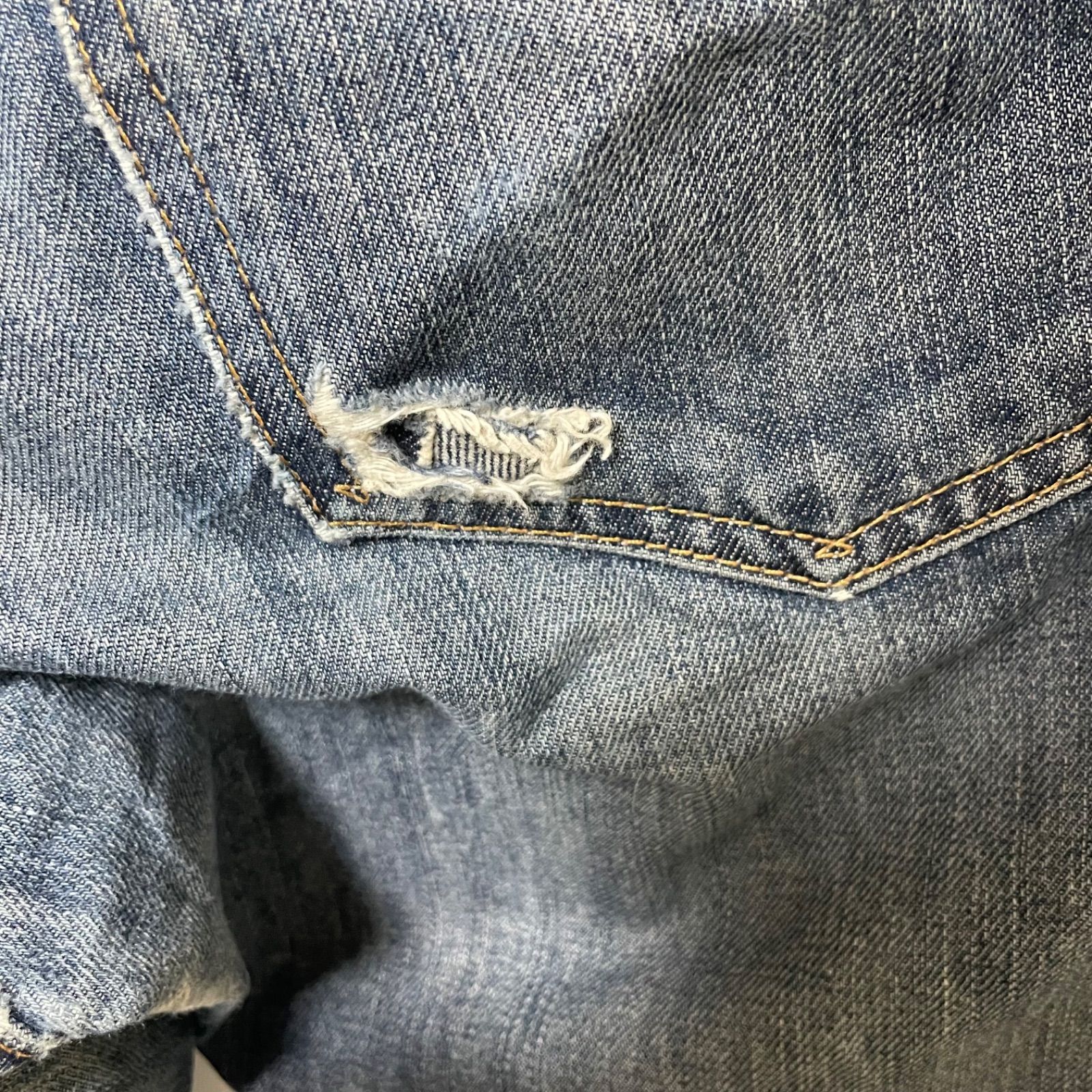 POLO RALPH LAUREN 625 デニムパンツ W34 L32 ボタンフライ ダメージ