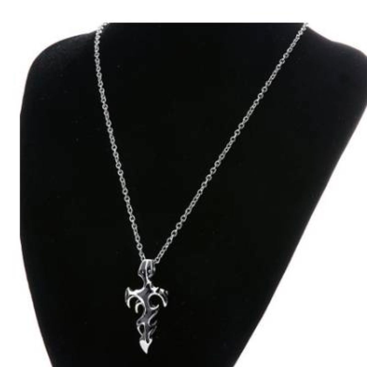 N064】ネックレス メンズ レディース アクセサリー ブラック ブルー 黒