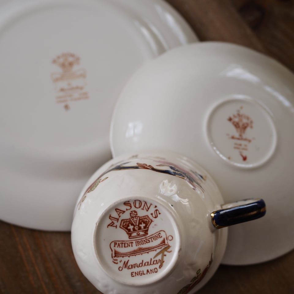 英国メイソンズ ブルーマンダレイ トリオ カップ＆ソーサー 19cm