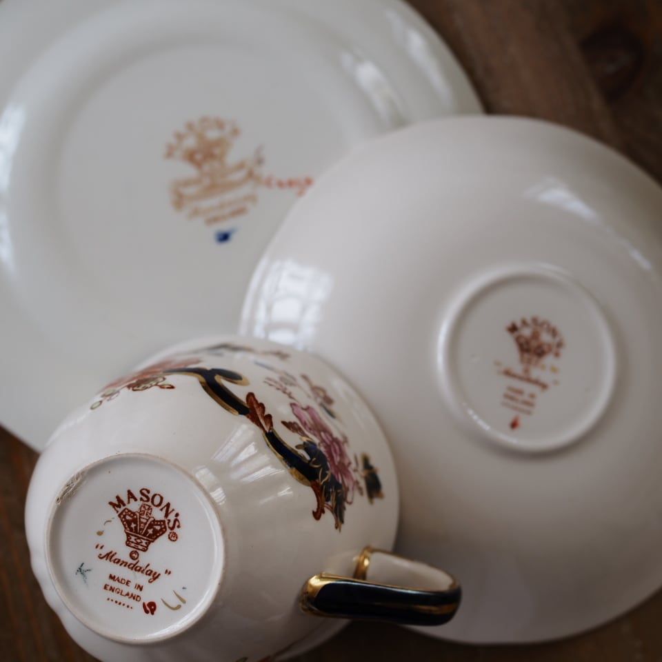 英国メイソンズ ブルーマンダレイ トリオ カップ＆ソーサー 17cm