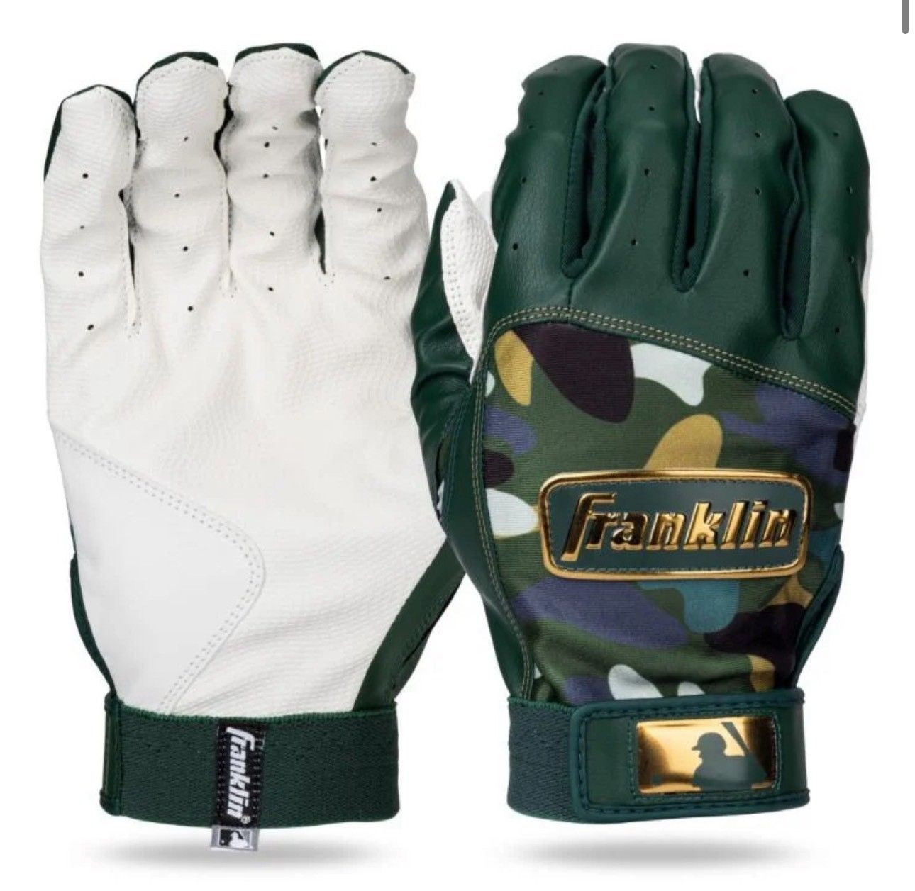 フランクリン/Franklin MLB DIGITEK® BATTING GLOVES WHITE'IFOREST GREEN バッティンググローブ 両手 カモフラ ホワイト/グリーン