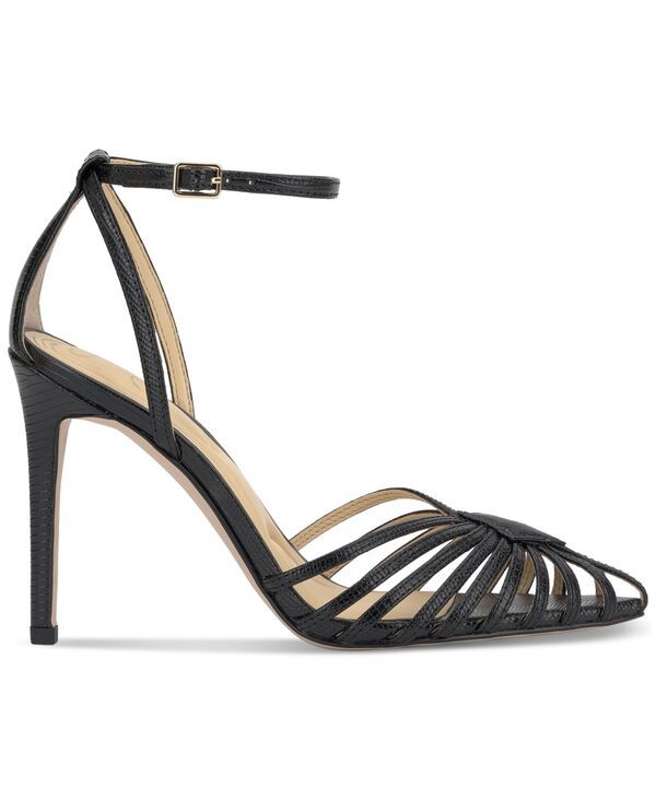 ジェシカシンプソン レディース シューズ パンプス Jessica Simpson Womens Paveri Huarache Strappy Stiletto Pumps Black Lizard｜詳細画像