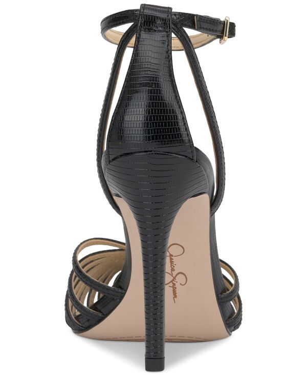 ジェシカシンプソン レディース シューズ パンプス Jessica Simpson Womens Paveri Huarache Strappy Stiletto Pumps Black Lizard｜詳細画像