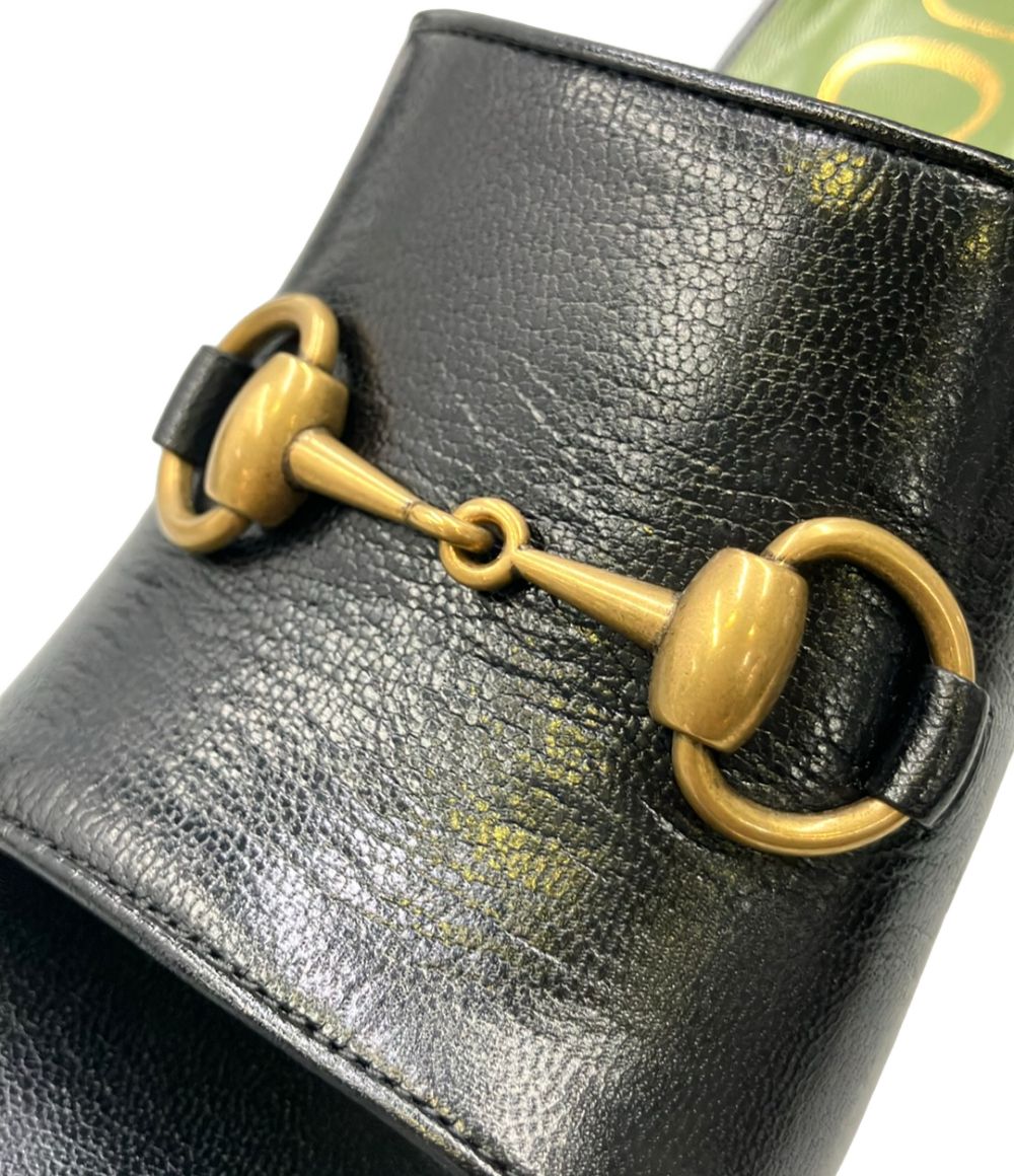 美品 グッチ ホースビット チャンキーヒールミュール 602390