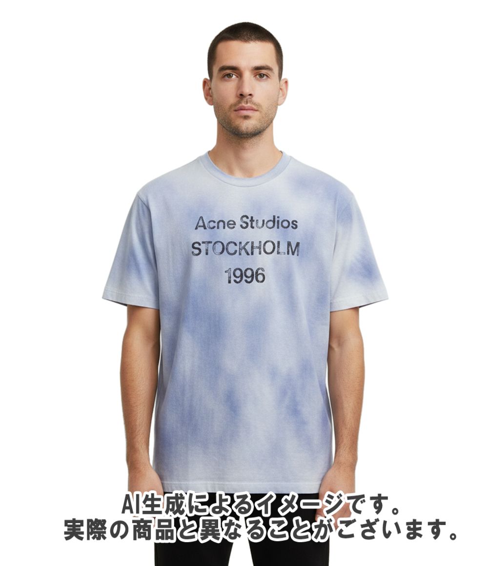 アクネ ストゥディオズ 半袖Tシャツ スプレーヴィンテージ 加工 ロゴ