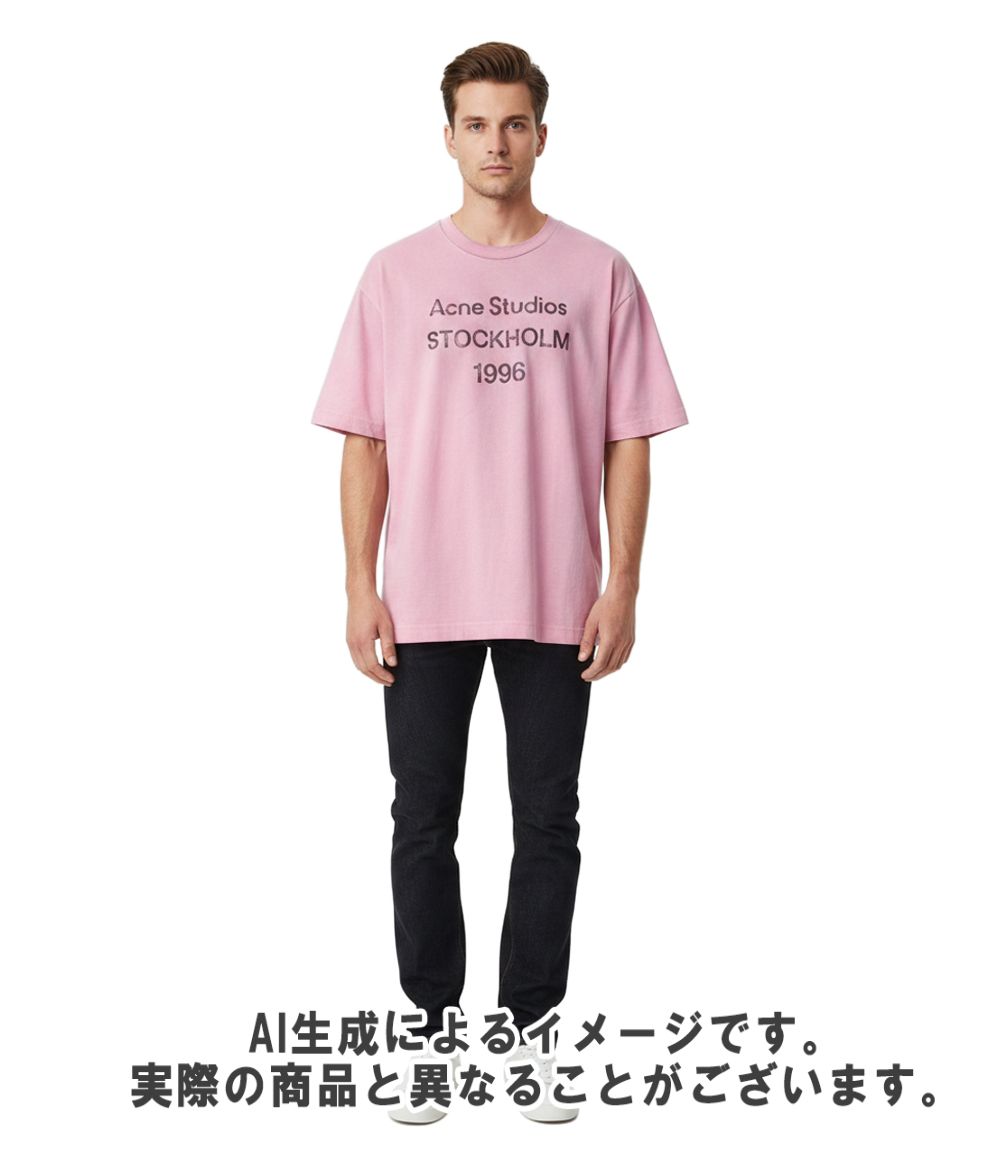 アクネ ストゥディオズ 半袖Tシャツ スプレーヴィンテージ 加工 ロゴ