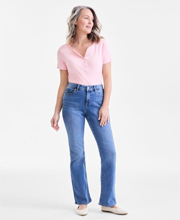 スタイルアンドコー レディース ボトムス デニムパンツ ブーツカット ブーツ ジーンズ Style Co Womens MidRise Curvy Bootcut Jeans Regular Shor