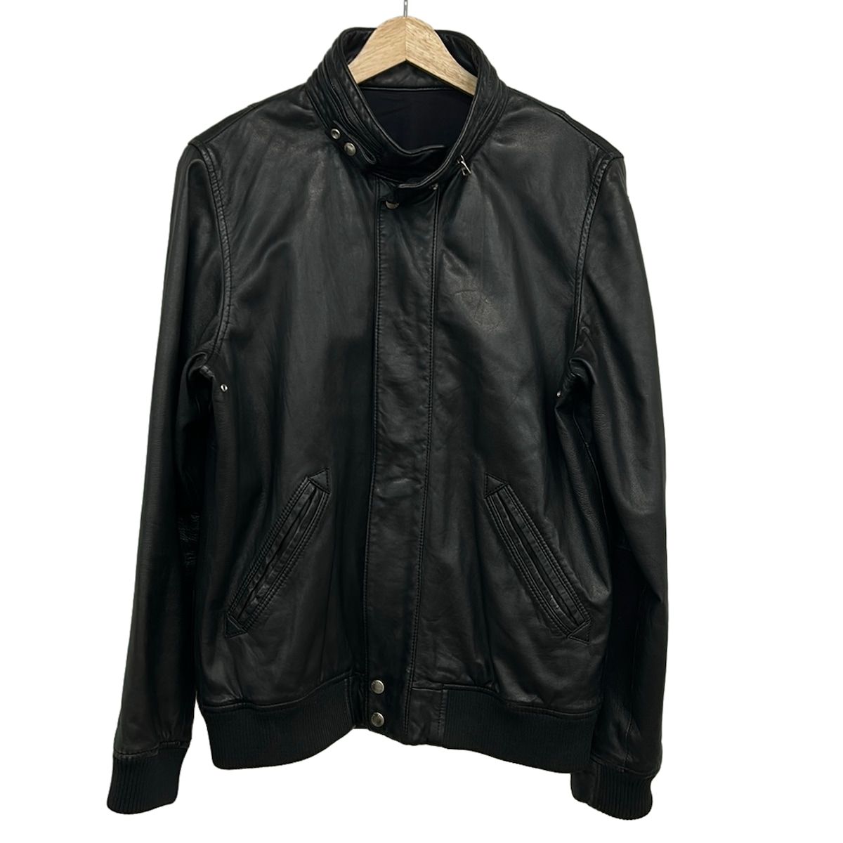 美品 SOPHNET ソフネット レザー ライダースジャケット ダブル ブルゾン SOPHNET(ソフネット) ライダースジャケット サイズL メンズ - 黒 長袖