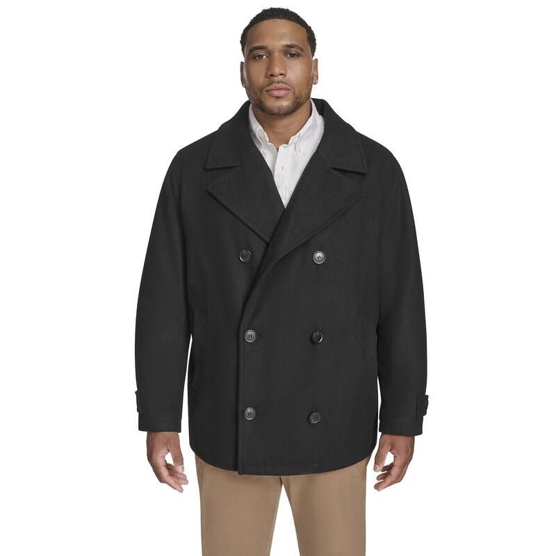 ドッカーズ メンズ アウター ジャケット・ブルゾン トール コート Big Tall Dockers Double Breasted Peacoat Black ブラック