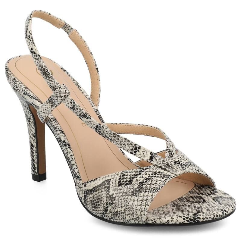 ジャーニー レディース シューズ パンプス サンダル ヒール Journee Varra Womens Crossover Strap Stiletto Heeledressandalsnake