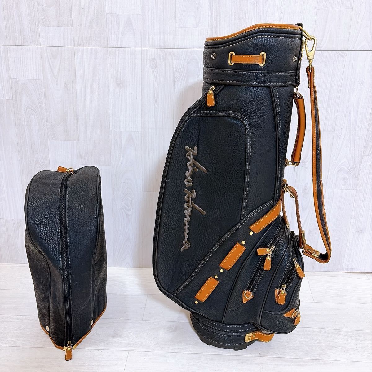 HONMA ホンマ 本間 キャディバッグ ゴルフバッグ 高級 本革 5分割 G