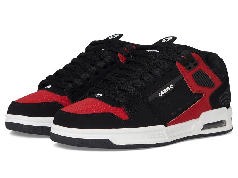 オサイラス メンズ シューズ スニーカー Osiris Peril BlackWhiteRed ホワイト