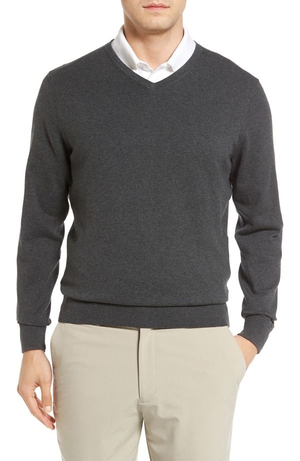 カッターアンドバック メンズ トップス Tシャツ Vネック セーター Cutter Buck Lakemont VNeck Sweater Charcoal Heather チャコール