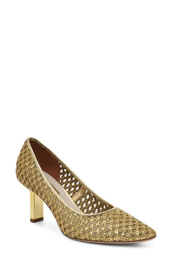 フランコサルト レディース シューズ ヒール Franco Sarto Julissa Pointed Toe Pump Gold Woven ゴールド