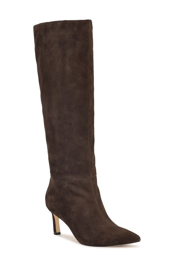 ナインウェスト レディース シューズ ブーツ・レインブーツ Nine West Lorthey Pointed Toe Knee High Boot Dark Brown 200 ブラウン