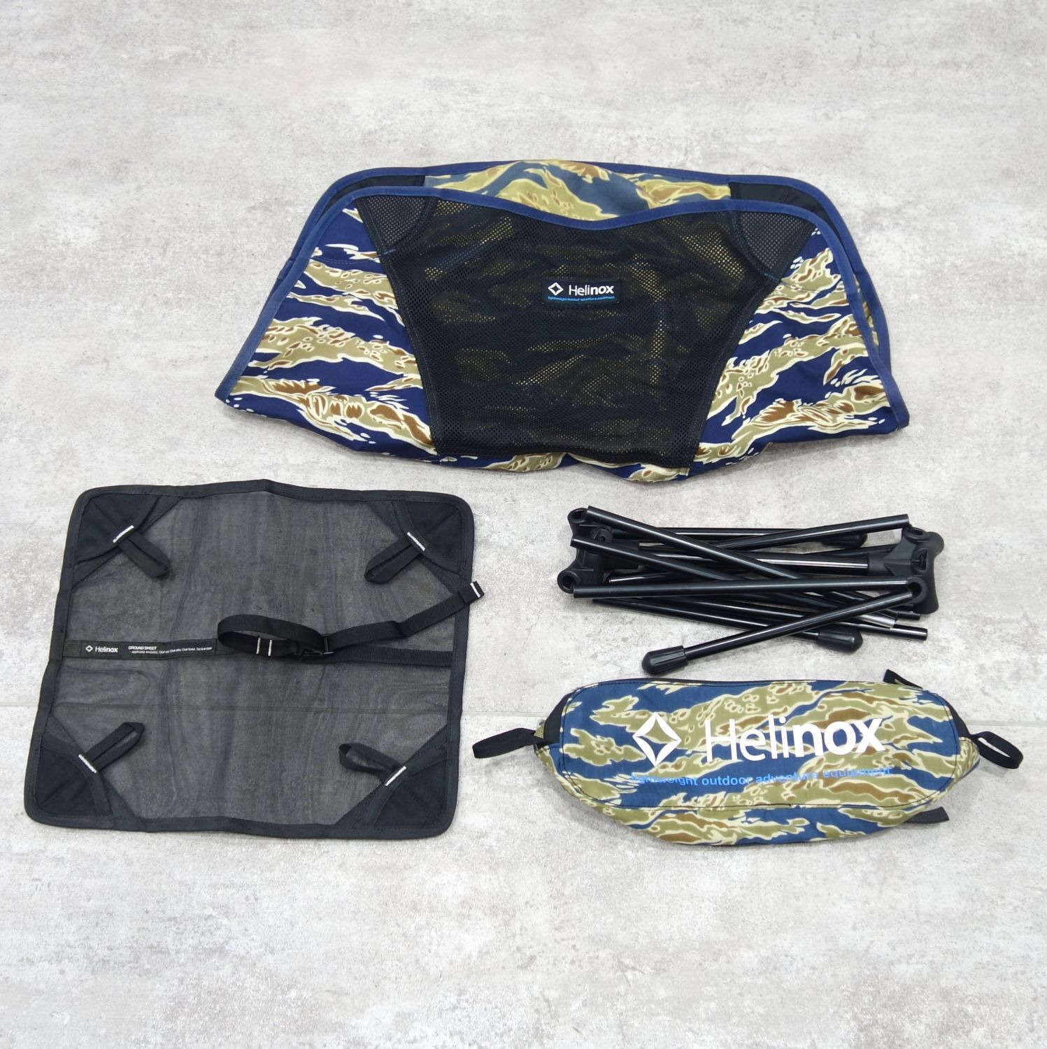 美品 ヘリノックス Helinox チェアワン ブルータイガーカモ グランド