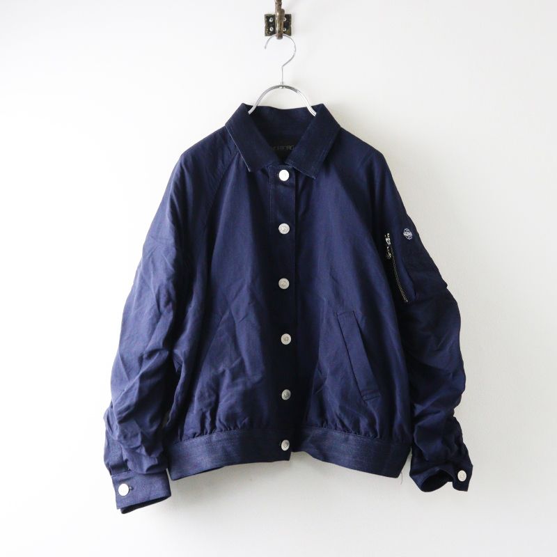 美品 インゲボルグ INGEBORG デニム×タフタジャケット 3(9号) ネイビー