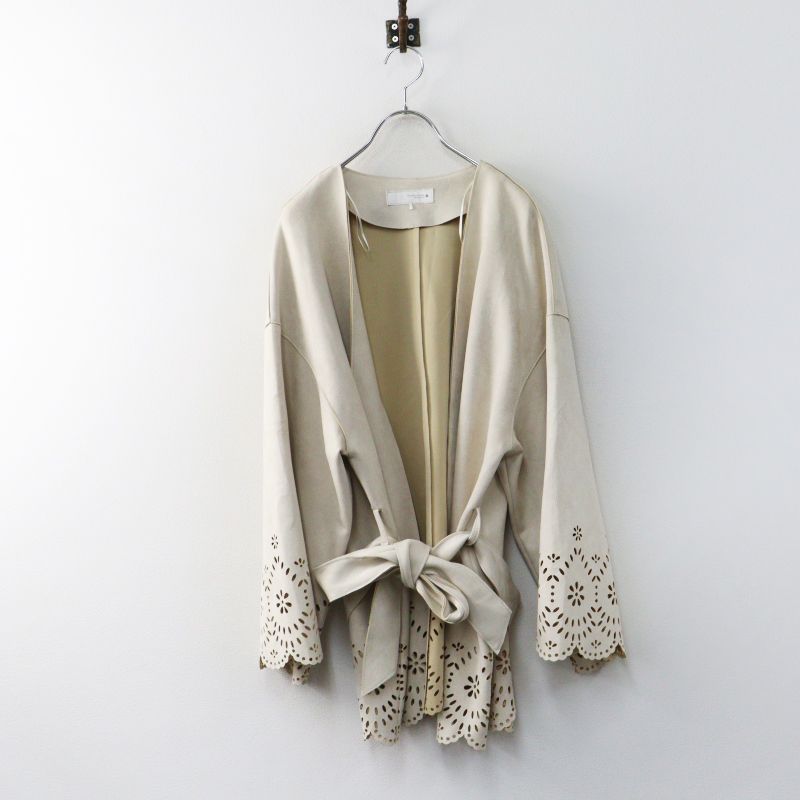美品 ザラ ZARA フェイクスエード カットワークジャケット M～L