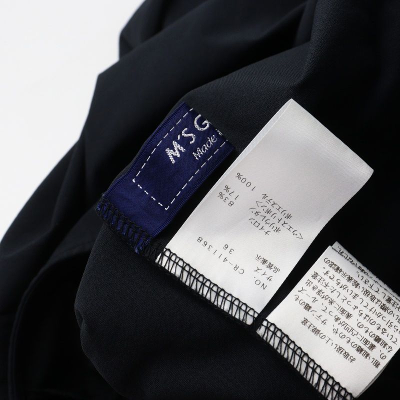 エムズグレイシー ワンピース クリーニング済 フレンチスリーブ リボンM 美品 2024年 エムズグレイシー M'S GRACY リブカラー フレンチスリーブ