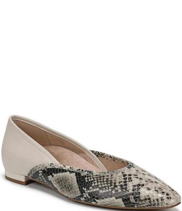 バイオニック レディース シューズ パンプス プリント レザー Vionic Gracia Leather Snake Print Flats Cream Snake クリーム