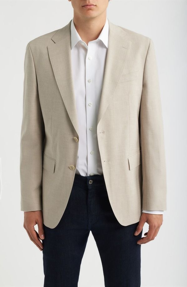 ボス メンズ アウター コート ウール BOSS Huston Virgin Wool Blend Sportcoat Open Beige ベージュ