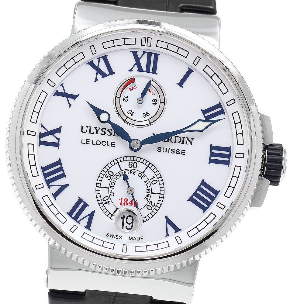 ユリス・ナルダン Ulysse Nardin 1183-126 マリーン クロノメーター パワーリザーブ 自動巻き メンズ _967384