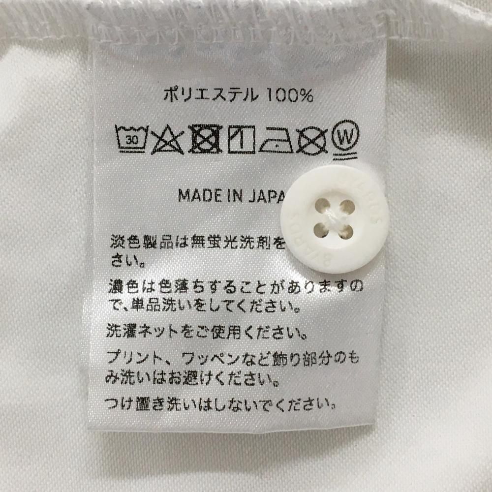 ハチヤーズ 半袖ポロシャツ 白×白 背面ロゴ メンズ L ゴルフウェア